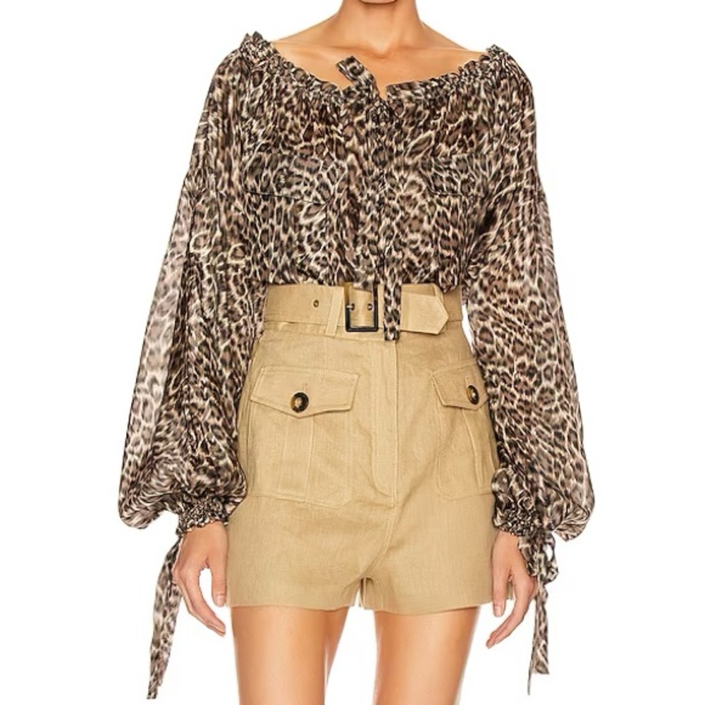 Zimmermann Suraya leopard silk tunic top - Picture 5 of 14